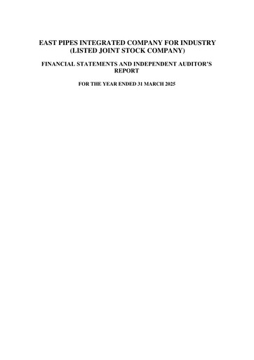 Miniature East Pipes Integrated Company for Industry Bilan financier 2025