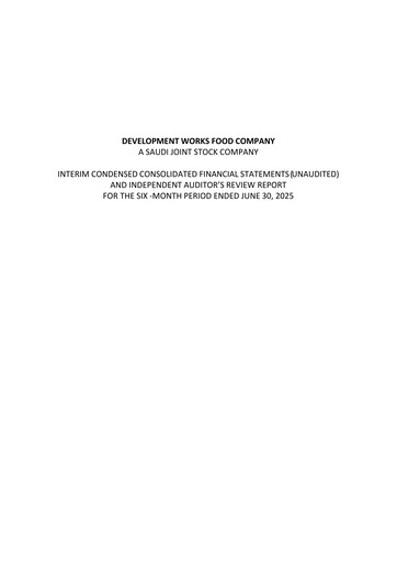 Vorschaubild Development Works Food Company Finanzmitteilung 2025-h1