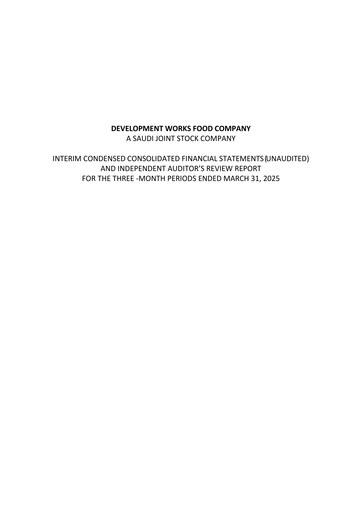 Vorschaubild Development Works Food Company Quartalsbericht 2025-q1