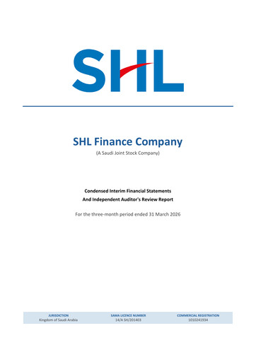 Thumbnail SHL Finance Company Quarterly Report 2026-q1