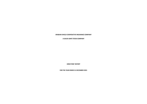 Thumbnail Arabian Shield Cooperative Insurance Company Annual Report 2021