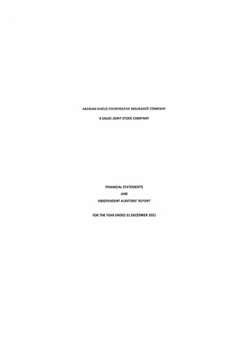 Thumbnail Arabian Shield Cooperative Insurance Company Financial Statement 2021