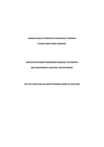 Thumbnail Arabian Shield Cooperative Insurance Company Quarterly Report 2025-q2