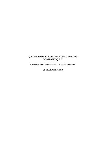 Thumbnail Qatar Industrial Manufacturing Company Financial Statement 2013