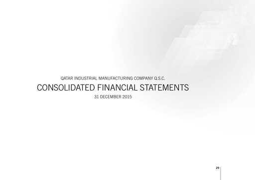Thumbnail Qatar Industrial Manufacturing Company Financial Statement 2015