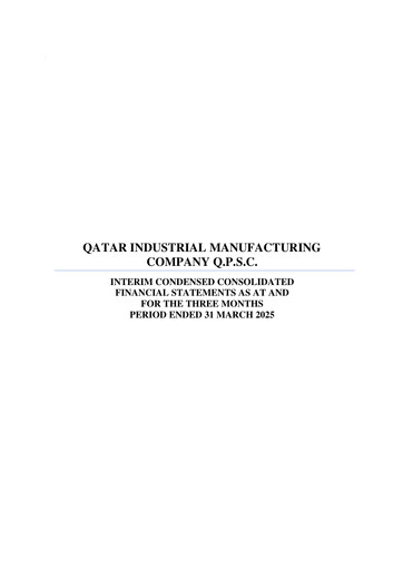 Vorschaubild Qatar Industrial Manufacturing Company Quartalsbericht 2025-q1