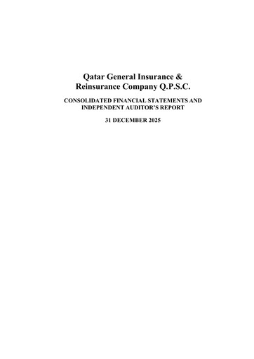 Thumbnail Qatar General Insurance & Reinsurance Company Financial Statement 2025