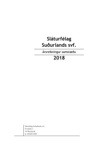 Thumbnail Sláturfélags Suðurlands Financial Statement 2018