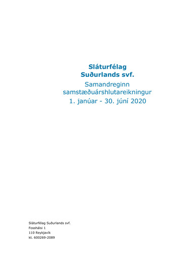 Thumbnail Sláturfélags Suðurlands Financial Statement 2020-h1