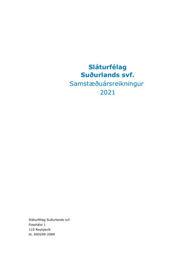 Thumbnail Sláturfélags Suðurlands Financial Statement 2021