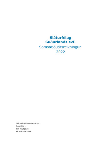 Thumbnail Sláturfélags Suðurlands Financial Statement 2022