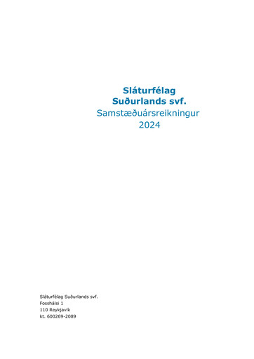 Thumbnail Sláturfélags Suðurlands Financial Statement 2024