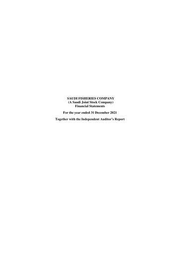 Thumbnail Saudi Fisheries Company Financial Statement 2021