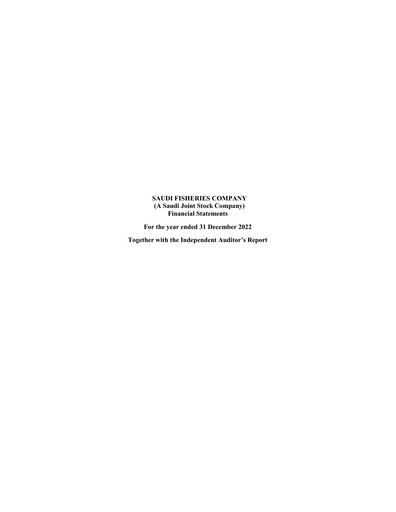 Thumbnail Saudi Fisheries Company Financial Statement 2022