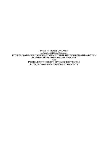 Thumbnail Saudi Fisheries Company Quarterly Report 2021-q3