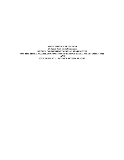 Thumbnail Saudi Fisheries Company Quarterly Report 2022-q3