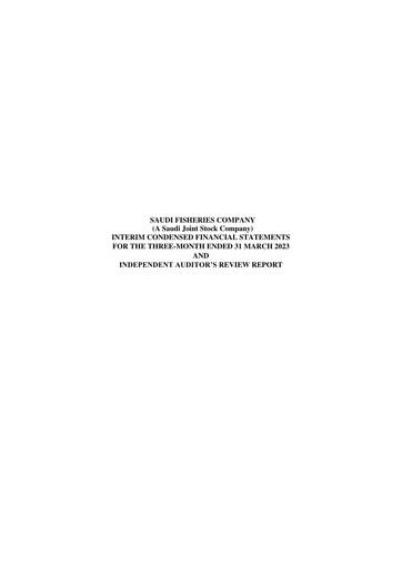 Thumbnail Saudi Fisheries Company Quarterly Report 2023-q1