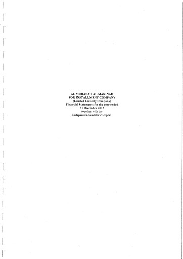 Thumbnail Morabaha Marina Financing Company Financial Statement 2013