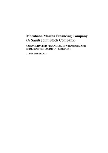 Thumbnail Morabaha Marina Financing Company Financial Statement 2022