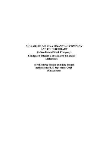 Thumbnail Morabaha Marina Financing Company Quarterly Report 2025-q3