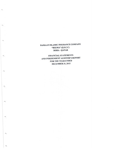 Thumbnail Damaan Islamic Insurance Company (Beema) Financial Statement 2015