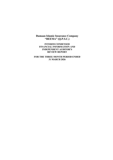 Thumbnail Damaan Islamic Insurance Company (Beema) Quarterly Report 2026-q1
