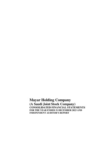 Thumbnail Mayar Holding Company Financial Statement 2023