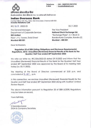 Thumbnail Indian Overseas Bank
 Quarterly Report 2022-q2