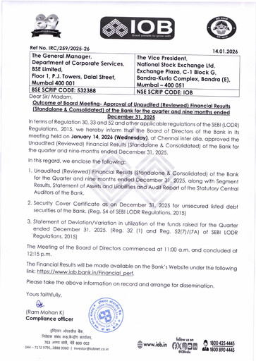 Thumbnail Indian Overseas Bank
 Quarterly Report 2025-q3