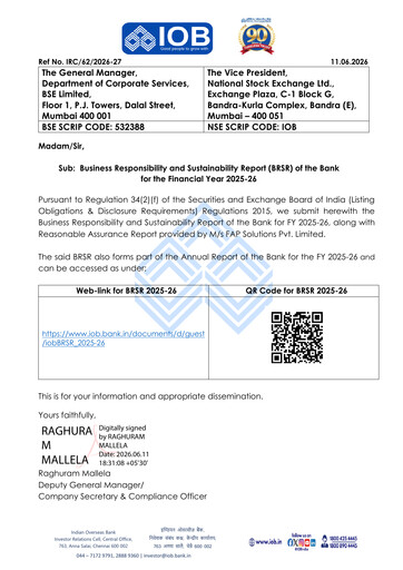 Thumbnail Indian Overseas Bank
 Sustainability Report 2025-2026