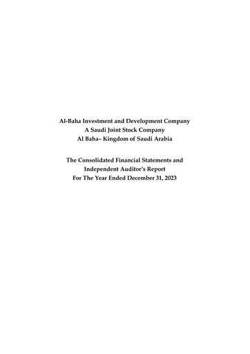 Thumbnail Al-Baha Investment And Development Company Financial Statement 2023