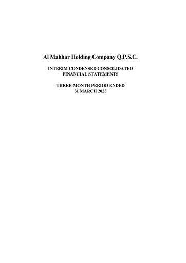 Thumbnail Al Mahhar Holding Company Quarterly Report 2025-q1