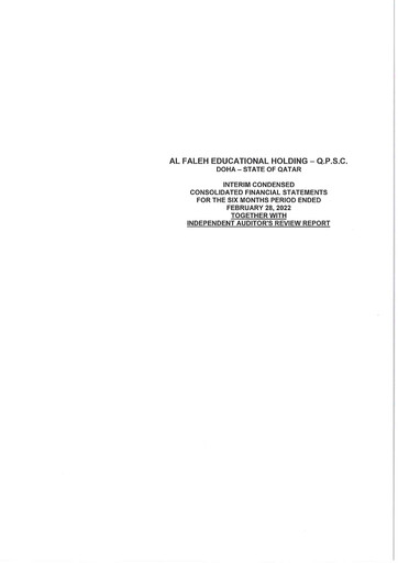 Thumbnail Al Faleh Educational Holding Financial Statement 2022-h1