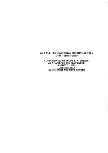 Thumbnail Al Faleh Educational Holding Financial Statement 2023