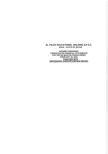 Thumbnail Al Faleh Educational Holding Financial Statement 2024-h1