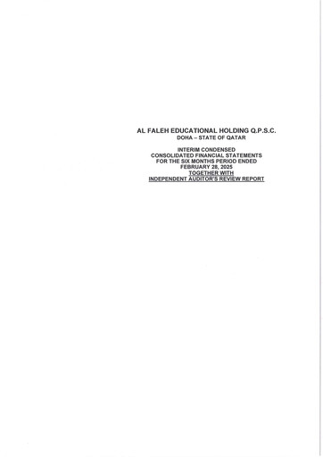 Thumbnail Al Faleh Educational Holding Financial Statement 2025-h1