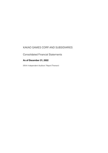 Thumbnail Kakao Games Financial Statement 2022
