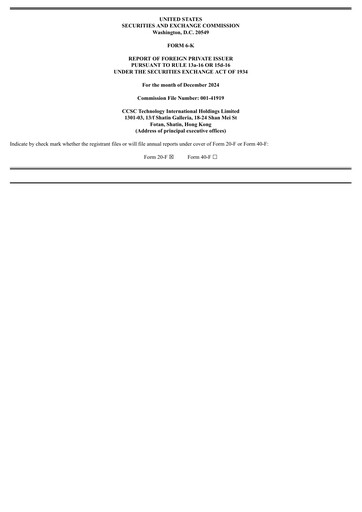 Thumbnail CCSC Technology International Holdings Half-year Report 2024-h1