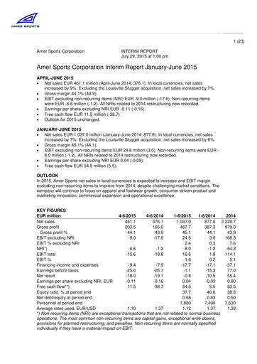 Thumbnail Amer Sports Half-year Report 2015-h1