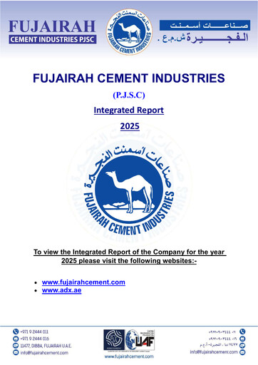 Miniature Fujairah Cement Industries Rapport intégré 2025