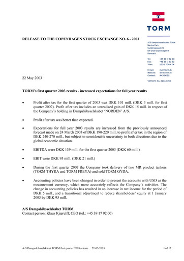 Thumbnail TORM Quarterly Report 2003-q1