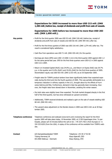 Thumbnail TORM Quarterly Report 2005-q3