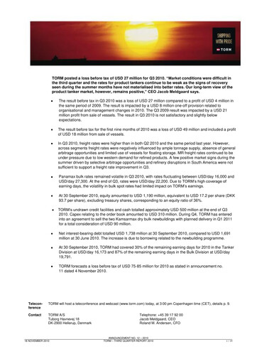 Thumbnail TORM Quarterly Report 2010-q3