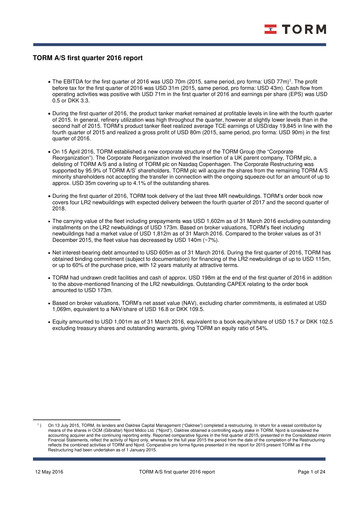 Thumbnail TORM Quarterly Report 2016-q1
