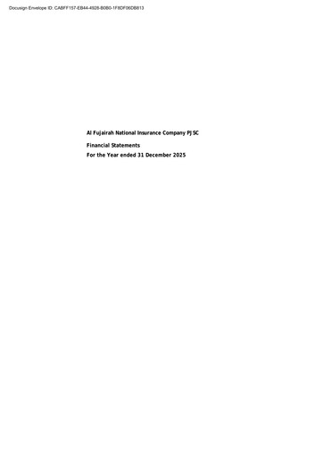 Miniature Al Fujairah National Insurance Company Bilan financier 2025