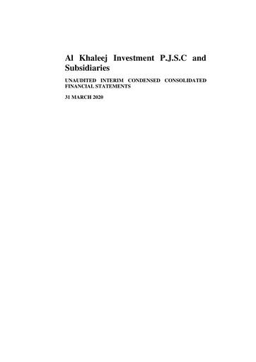 Thumbnail AL KHALEEJ Investment Quarterly Report 2020-q1