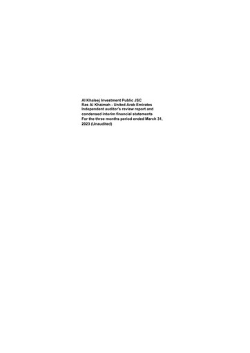 Thumbnail AL KHALEEJ Investment Quarterly Report 2023-q1