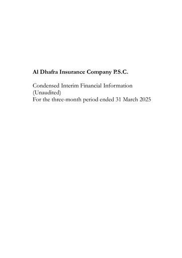 Thumbnail Al Dhafra Insurance Quarterly Report 2025-q1
