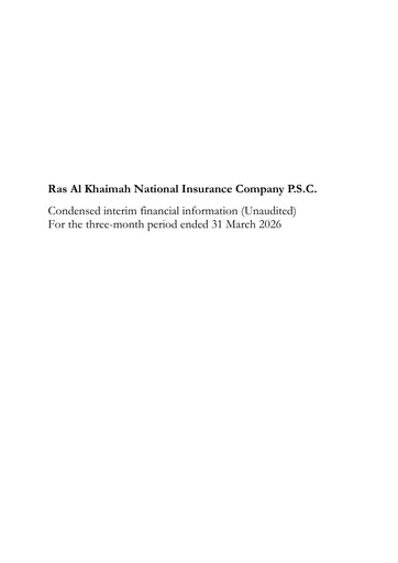 Thumbnail Ras Alkhaima National Insurance Quarterly Report 2026-q1