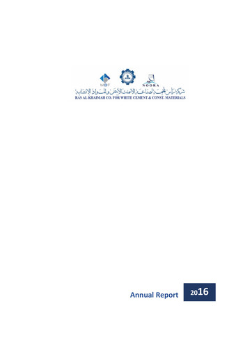 Thumbnail RAK Co. for White Cement & Construction Materials Annual Report 2016
